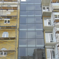 Стеклянный алюминиевый фасад. Отель, г. Умань F50 (КМД)