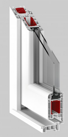 система Epsilon S 58 — розріз дверей із зовнішнім відкриванням